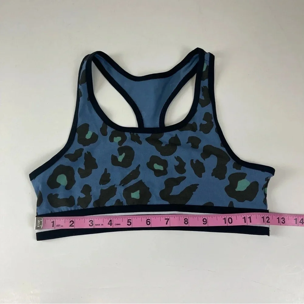 NEW Treasure & Bond Sports Bra Girls 14 / 16 Blue Animal Print Racerback NWOT